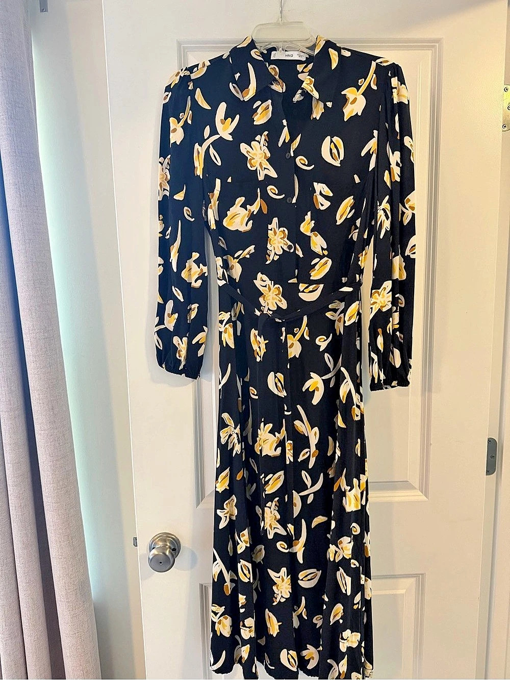 Mango Floral Midi Dress Size Medium